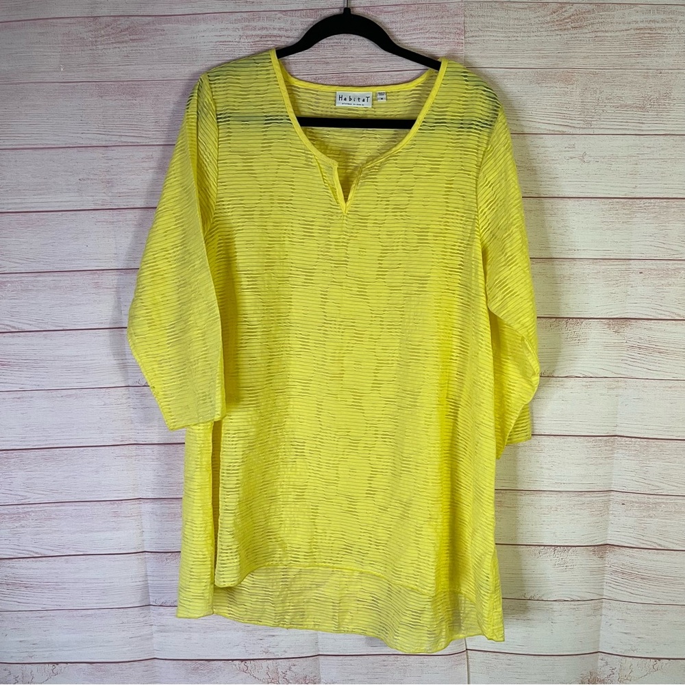 Habitat‎ Yellow Tunic Blouse Size Medium